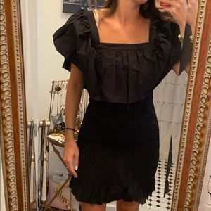 NWT Solid & Striped Smocked Black Dress